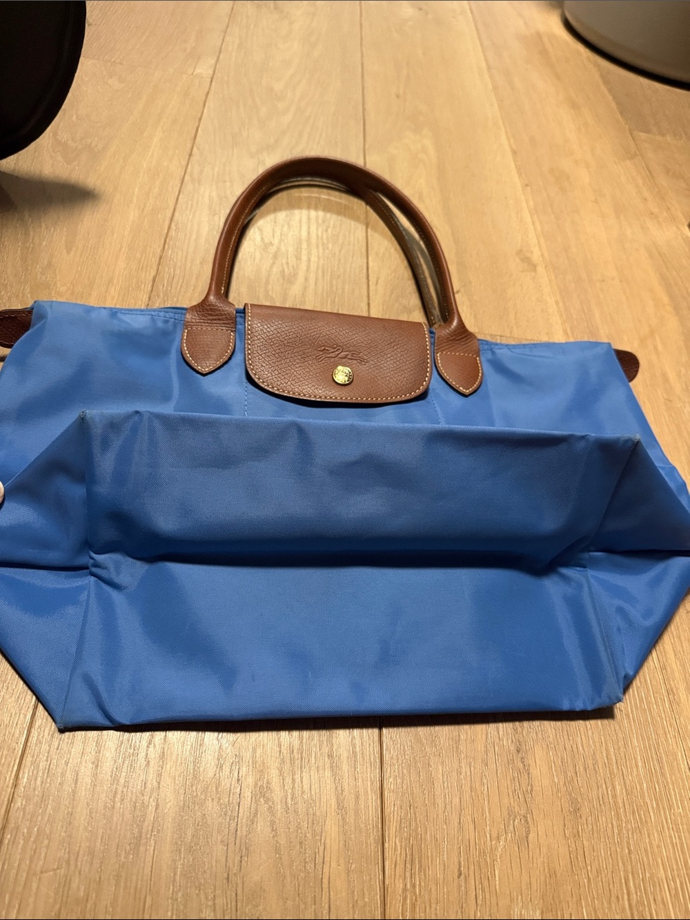 Longchamp Le pliage medium cobalt blue long straps tote shoulder - Picture 5 of 12
